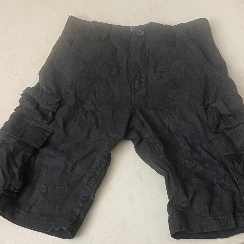 Kids Black Cargo Shorts
